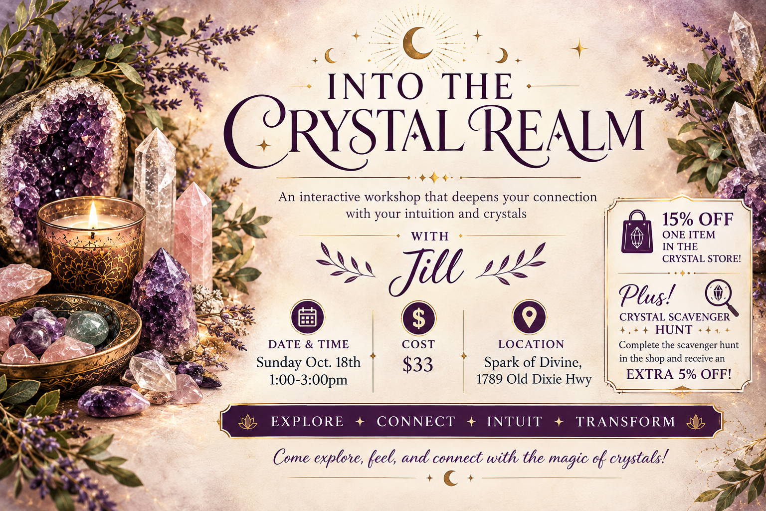 Into the Crystal Realm Workshop Flyer
