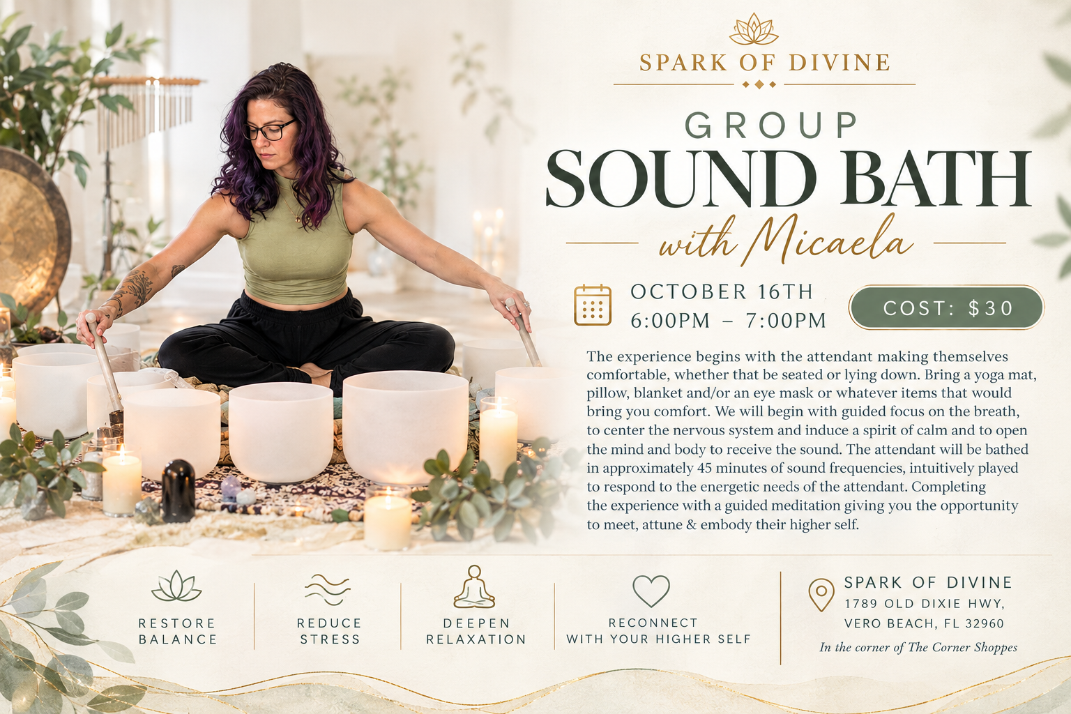 Serene Sound Bath Wellness Flyer