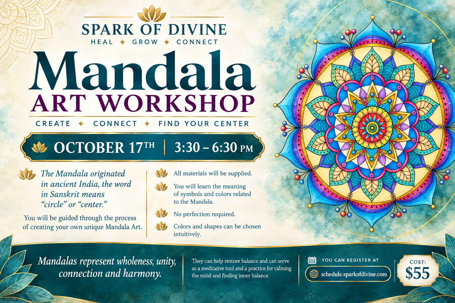 Spark of Divine Mandala Workshop